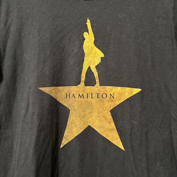 Black and gold Hamilton musical official merch tee #HamiltonMusical - Picture 1 of 3